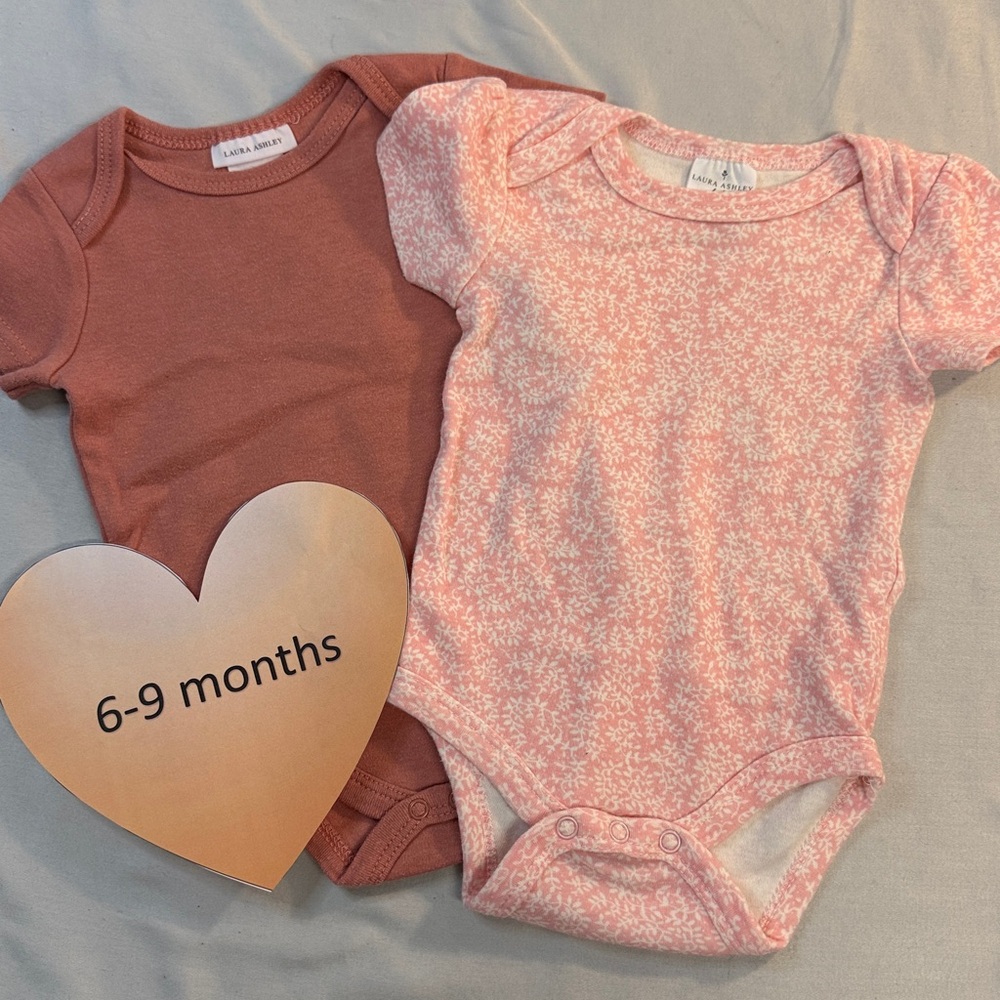 Laura Ashley - Set of 2 short sleeve onesie tops/shirts for babies